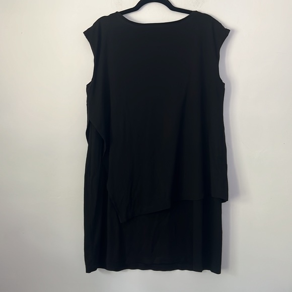 Lafayette 148 Black Sleeveless Faux Wrap Shift Dress - Picture 5 of 6